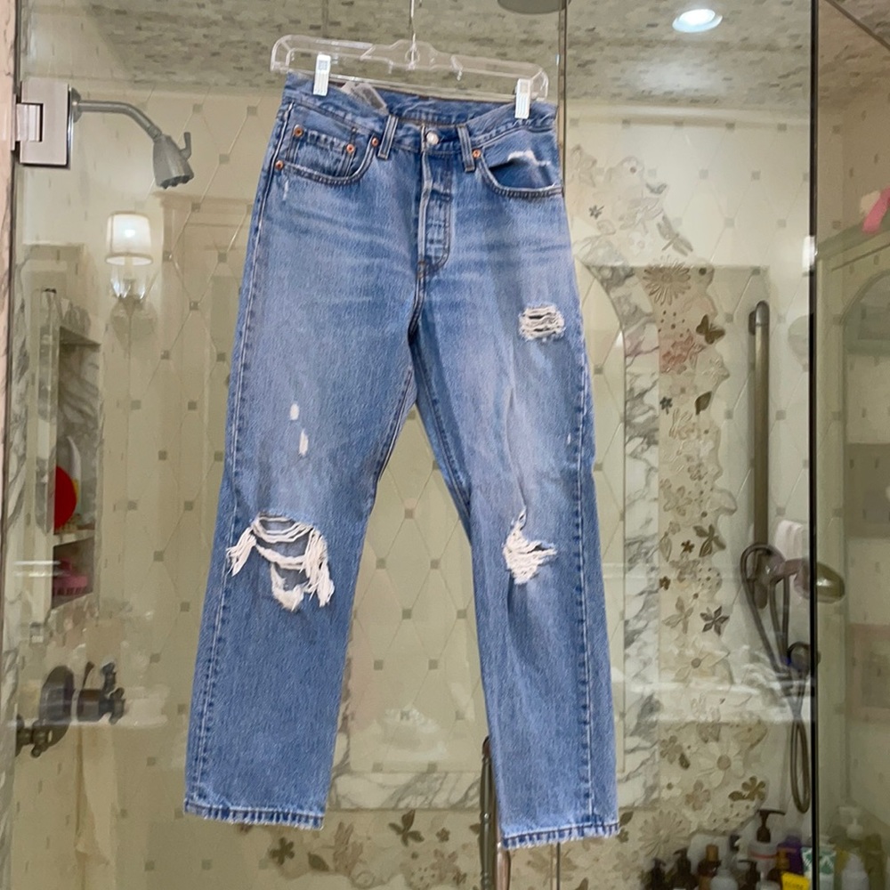 Levi’s 501s with Knee Rips